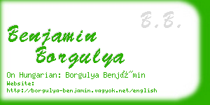 benjamin borgulya business card